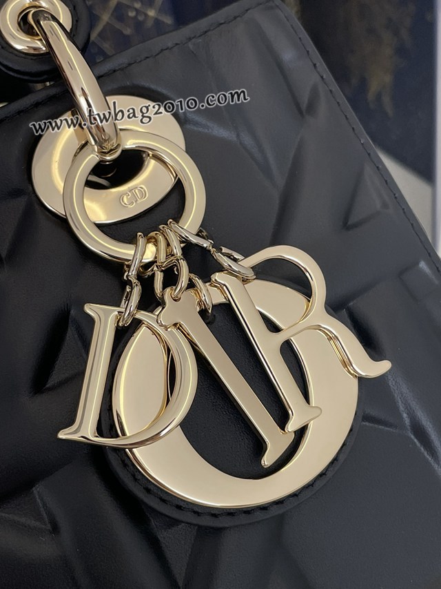 Dior专柜新款迪奥顶级原单Lady最新秋冬系列几何图形手提黑色女包 djfk1021